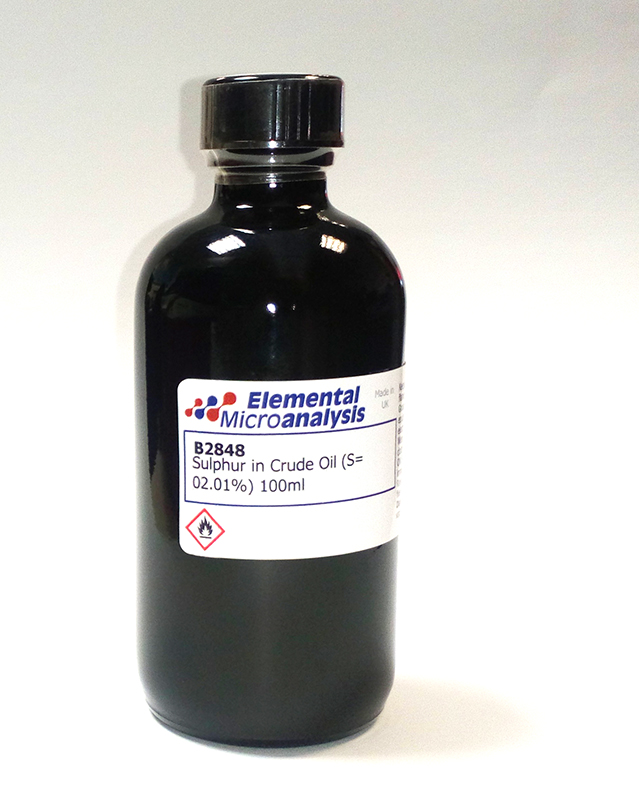 TEMPORARILY UNAVAILABLE

Sulphur in Crude Oil (S= 2.11%) 100ml                                                       See Cert 048322

Flamm. Liquid
UN1267 Class 3